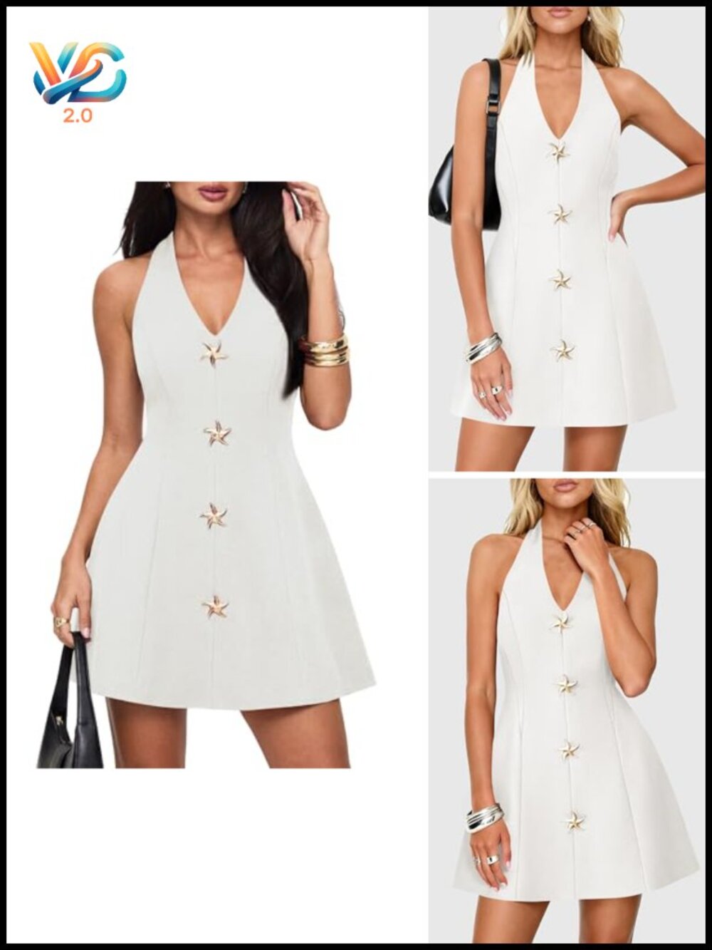 Halter V Neck Backless A Line Mini Cocktail Dress Sleeveless Pull On